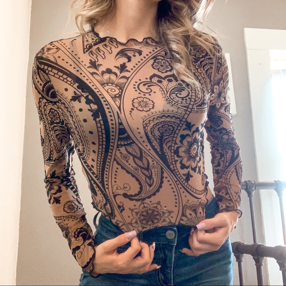 Long sleeve western crop top